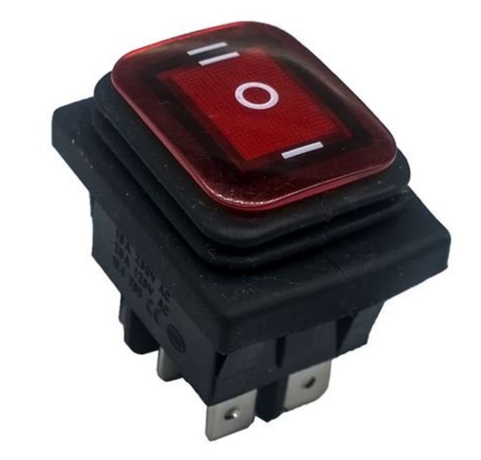 6 pinový vodeodolný vypínač 16A 250V