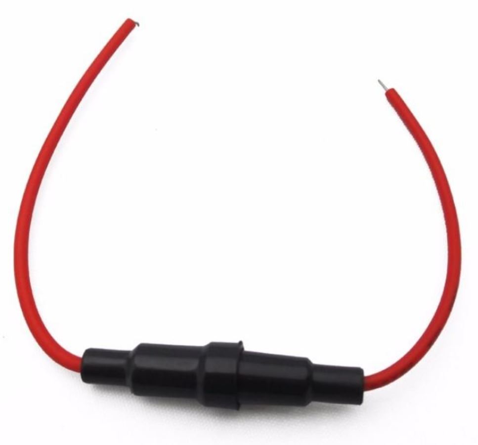 Šróbovací držiak pre sklenenú poistku 5x20mm s káblom 22AWG