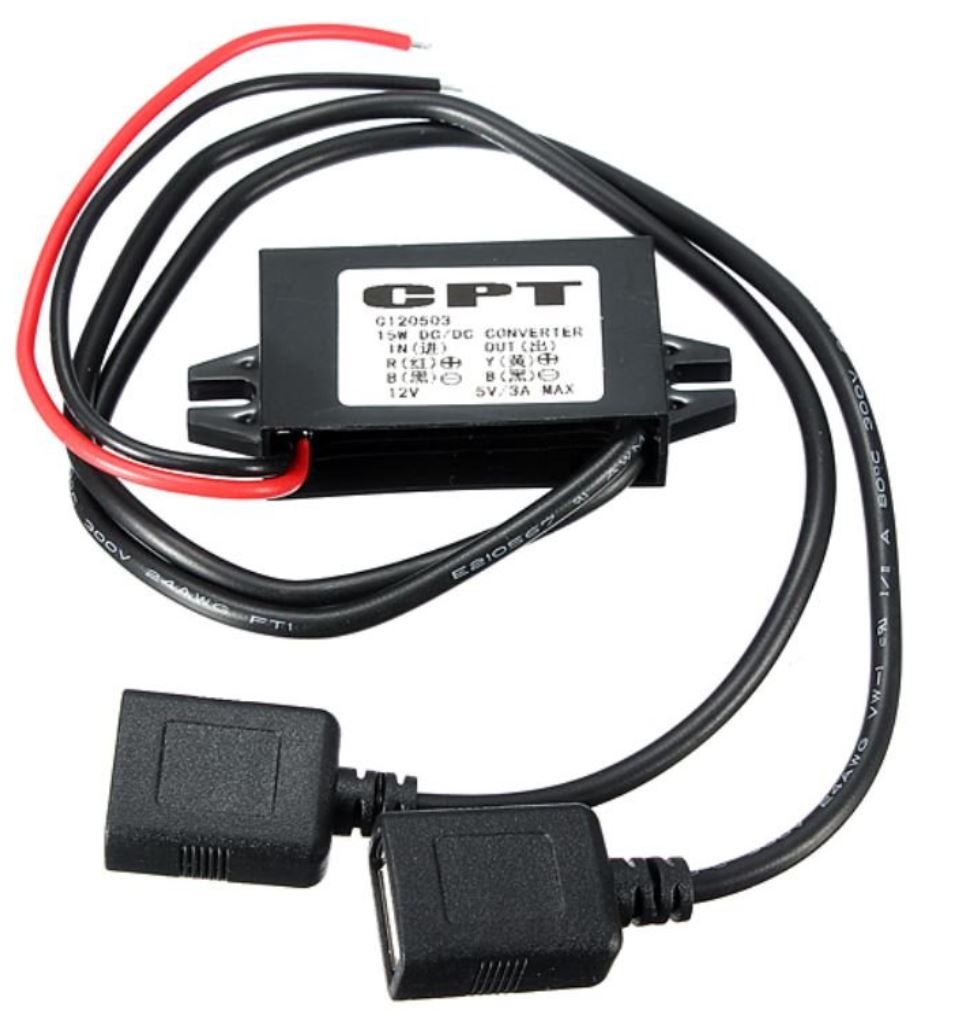 DC 12V regulátor na DC 5V 3A 2xUSB