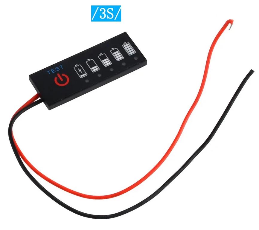 Ukazovateľ stavu batérie - modul pre 3 sekcie Li-ion 12,6V batérie