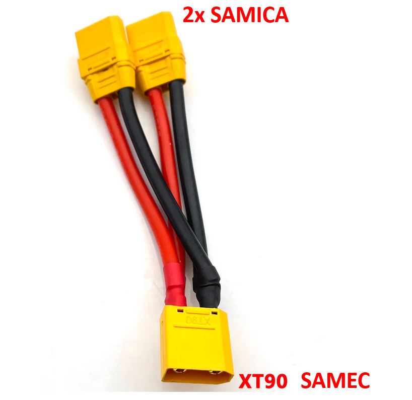 XT90 konektor - redukcia 1x samec + 2x samica