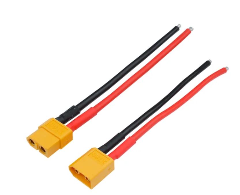Pár konektorov XT60 / samec + samica s AWG 12 káblom