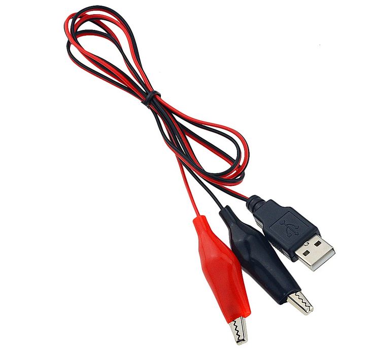 Napájací kábel AWG24 USB / krokodíl L - 1m