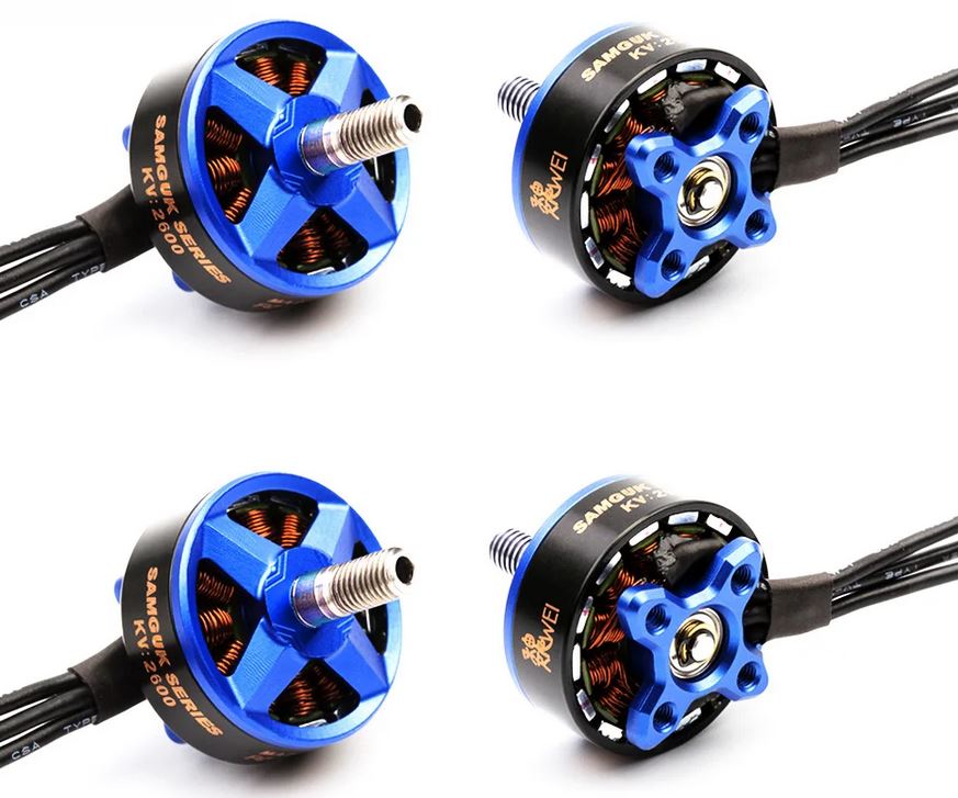 4ks elektromotor 2207 / 1750KV pre 5 aj 7 palcový FPV dron 3S - 6S batérie