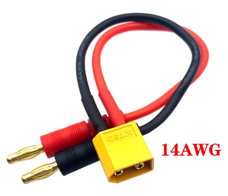 Banán a XT60 napájací kábel 14AWG - vhodný pre nabíjačky