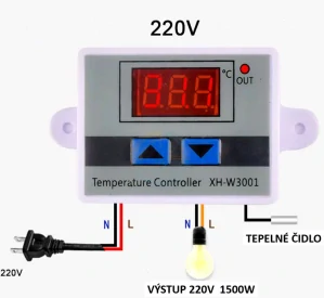 Termostat pre udiarne alebo iné zariadenie do 1500W