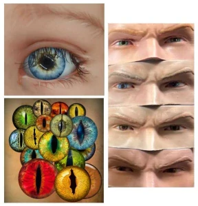 Realistické oči pre figúrky - obtlačkový hárok