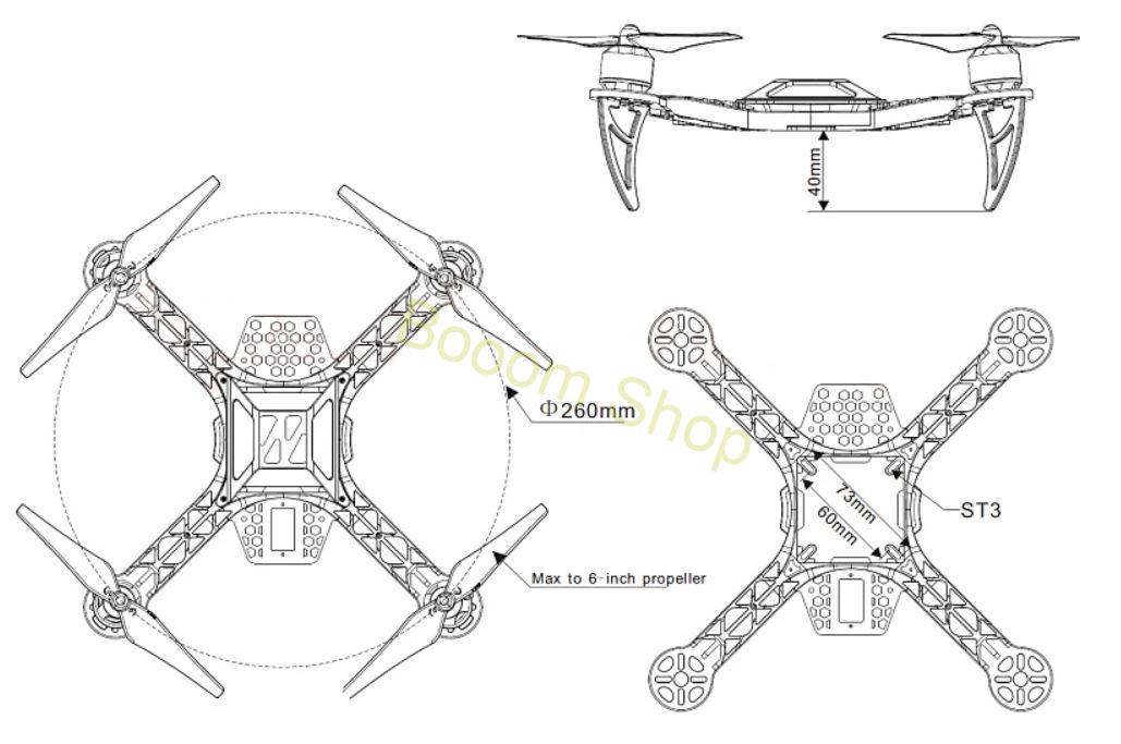 Rám pre FPV dron 260mm - SET