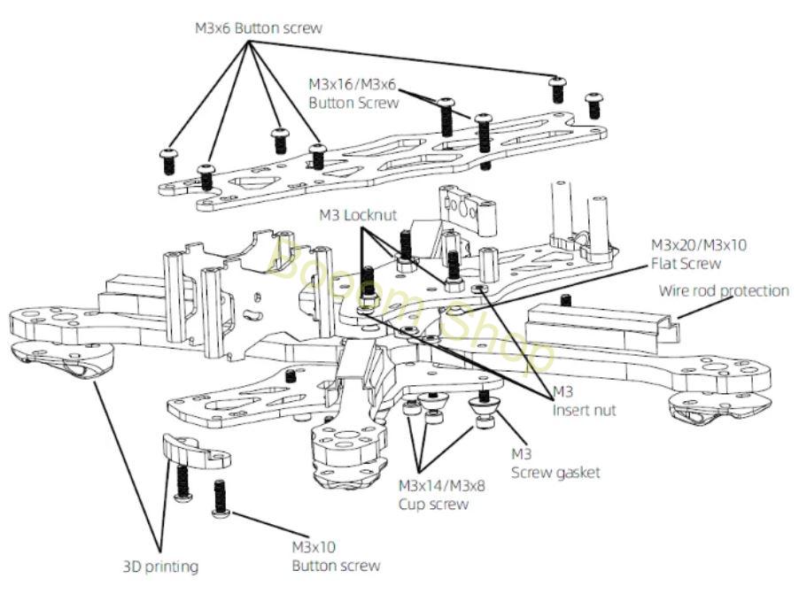 Karbónový rám pre 7 palcový FPV dron