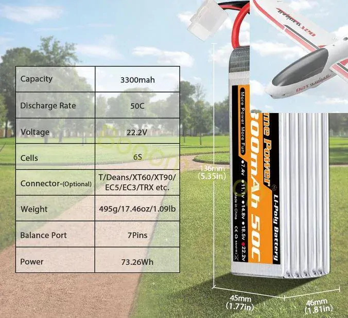 6s 3300mAh batéria - Lipo - XT60