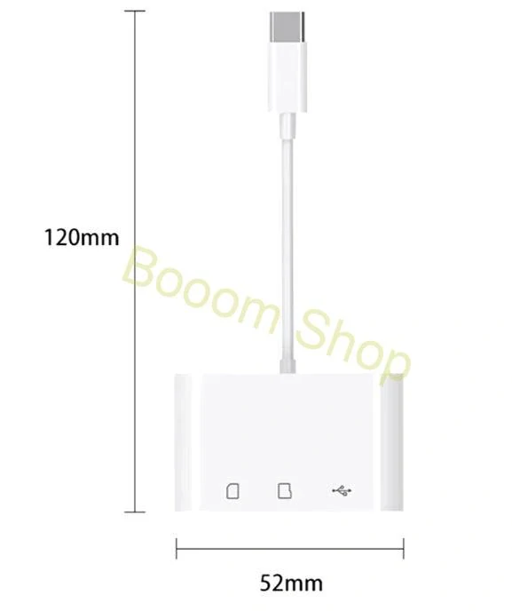 USB C adaptér pre SD / mikro SD karty a USB vstup