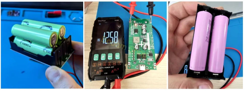 Modul pre 2x 3,7V 18650 batérie - 5V, 9V, 12V DC zdroj 