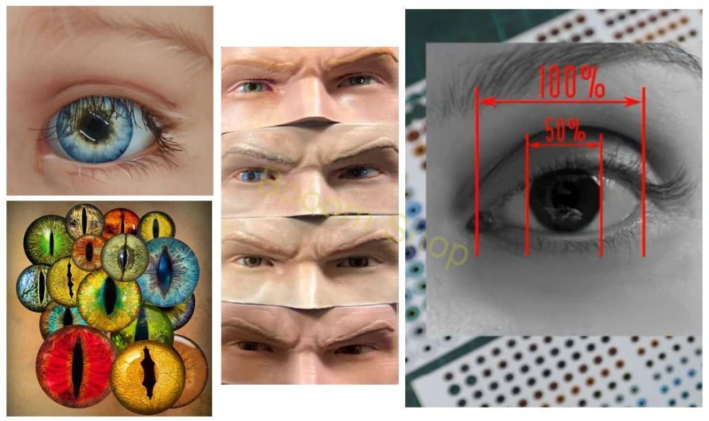 Realistické oči pre figúrky - obtlačkový hárok
