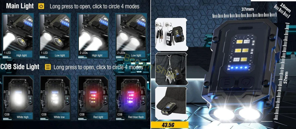 Mini LED univerzálne svetlo - kľúčenka