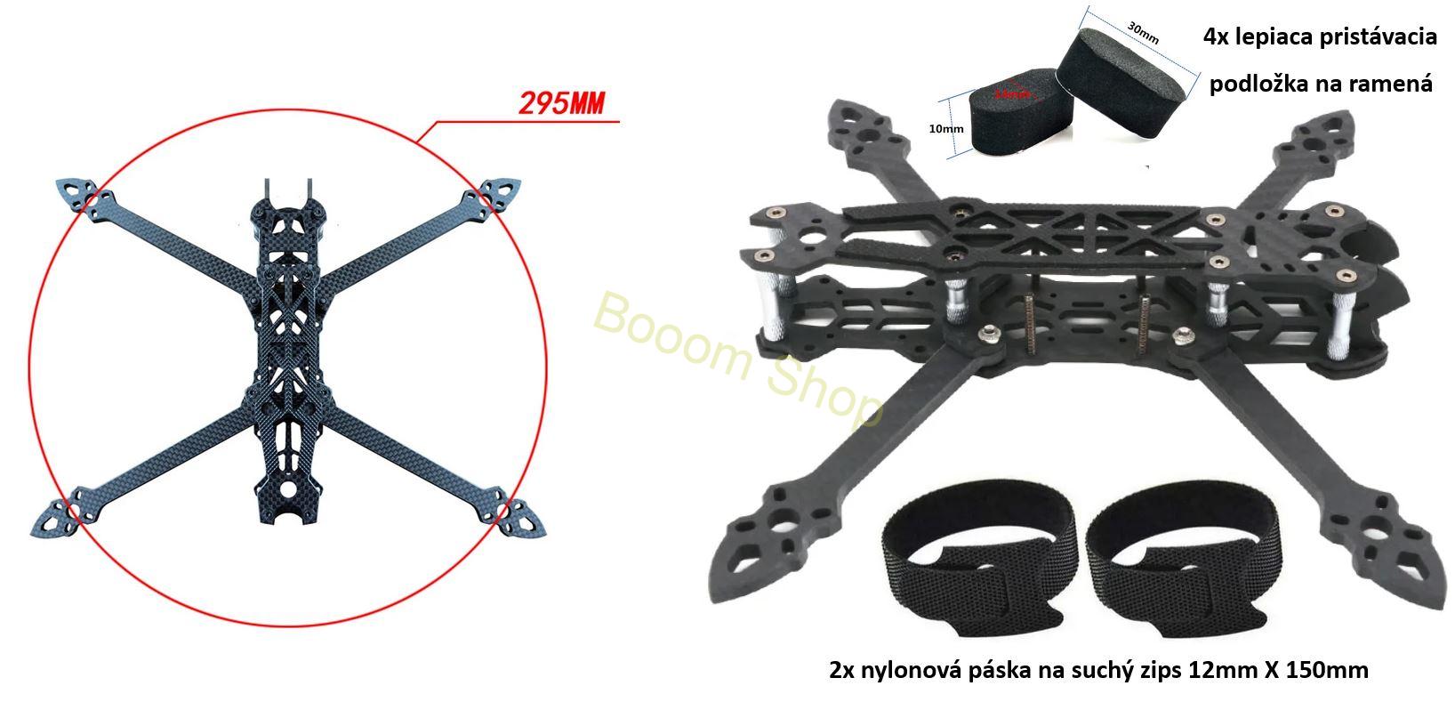 Karbónový rám pre 7 palcový FPV dron Mark 4
