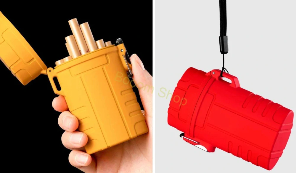 Praktické vodeodolné púzdro na cigarety s USB zapaľovačom