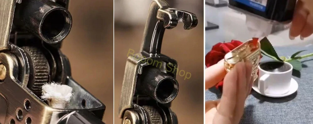 Kovový benzínový zapaľovač