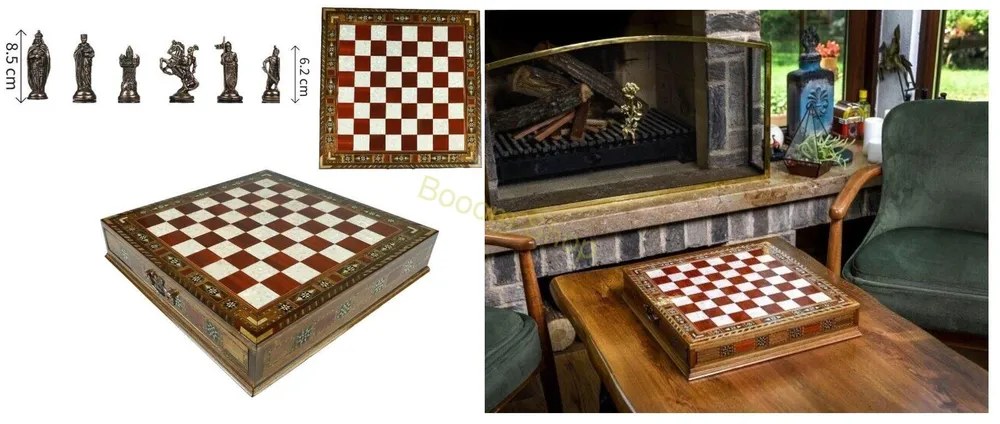 Kovový zberateľský šach - kráľ 8,5cm