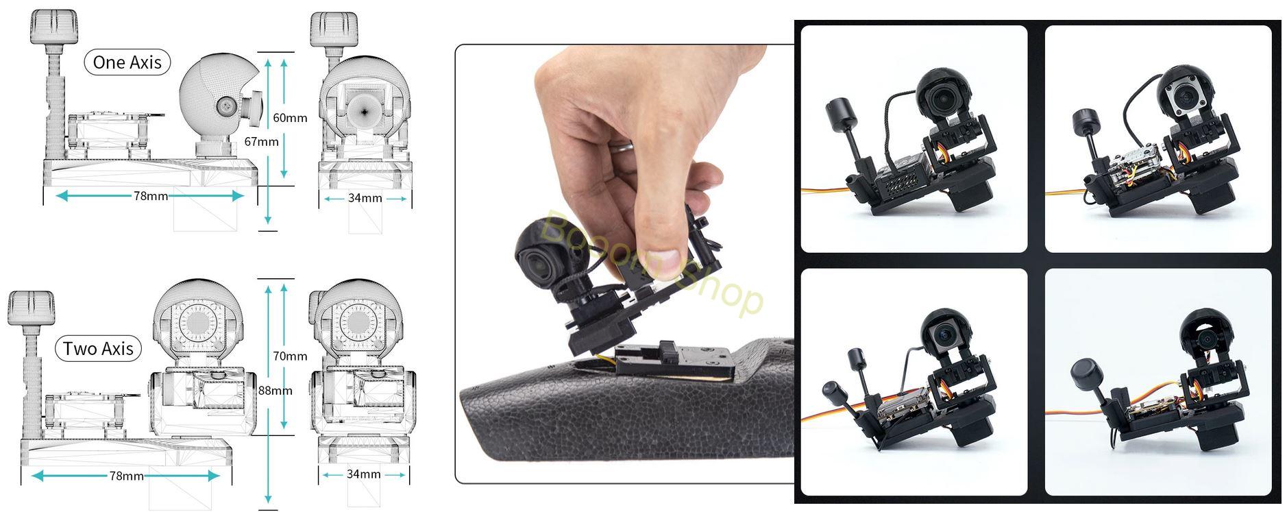 Gimbal pre FPV RC Head tracker - 1 a 2 osi rotácie