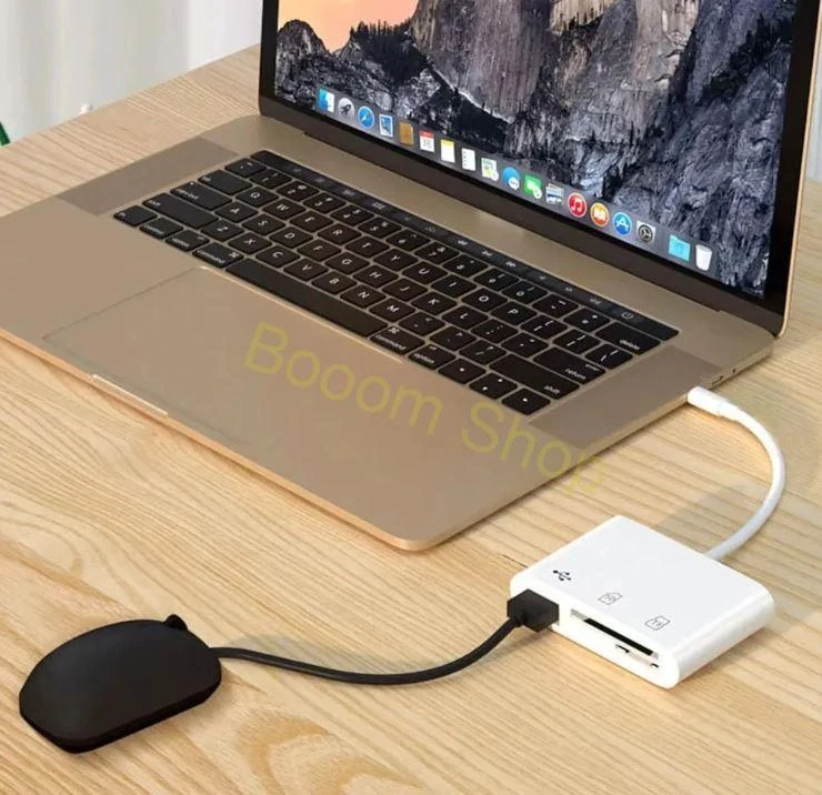 USB C adaptér pre SD / mikro SD karty a USB vstup