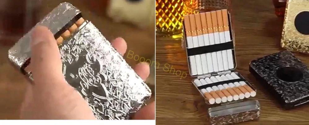 Kovové púzdro tabatierka s USB zapaľovačom