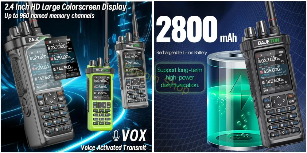 CB VHF UHF TX a RX 2.0 - 600 MHz GPS Bajeton BJ-9000 ručná vysielačka