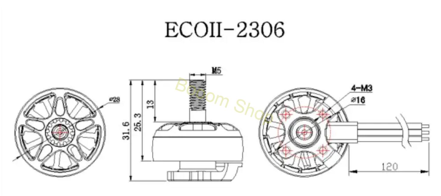 Elektormotor EMAX ECO II séria 2306 1700KV - 4ks