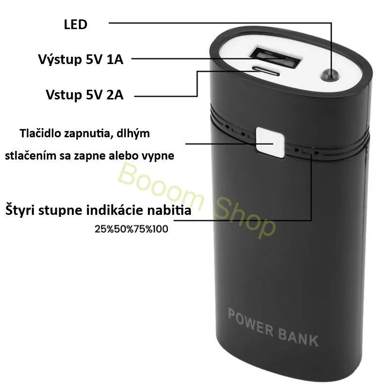 MINI Power banka pre 18650 li-ion batériu 