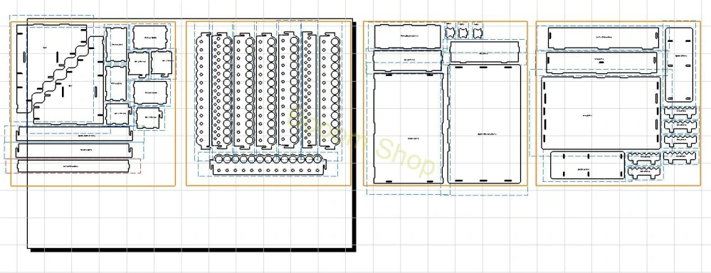 Organizér akrylových farieb s doplnkami - vallejo otvor 26mm - DXF STP formát - laser cutting
