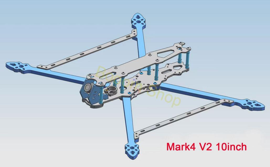 Karbónový rám pre 10 palcový FPV dron Mark 4 V2