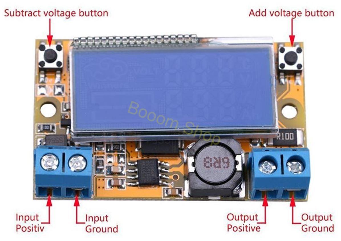 DC 5V - 23V LCD nastaviteľný regulátor s praktickým púzdrom