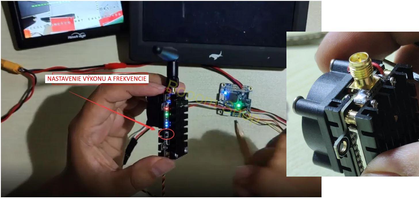 Long range video audio vysielač pre FPC drony a RC modely - 2000mW
